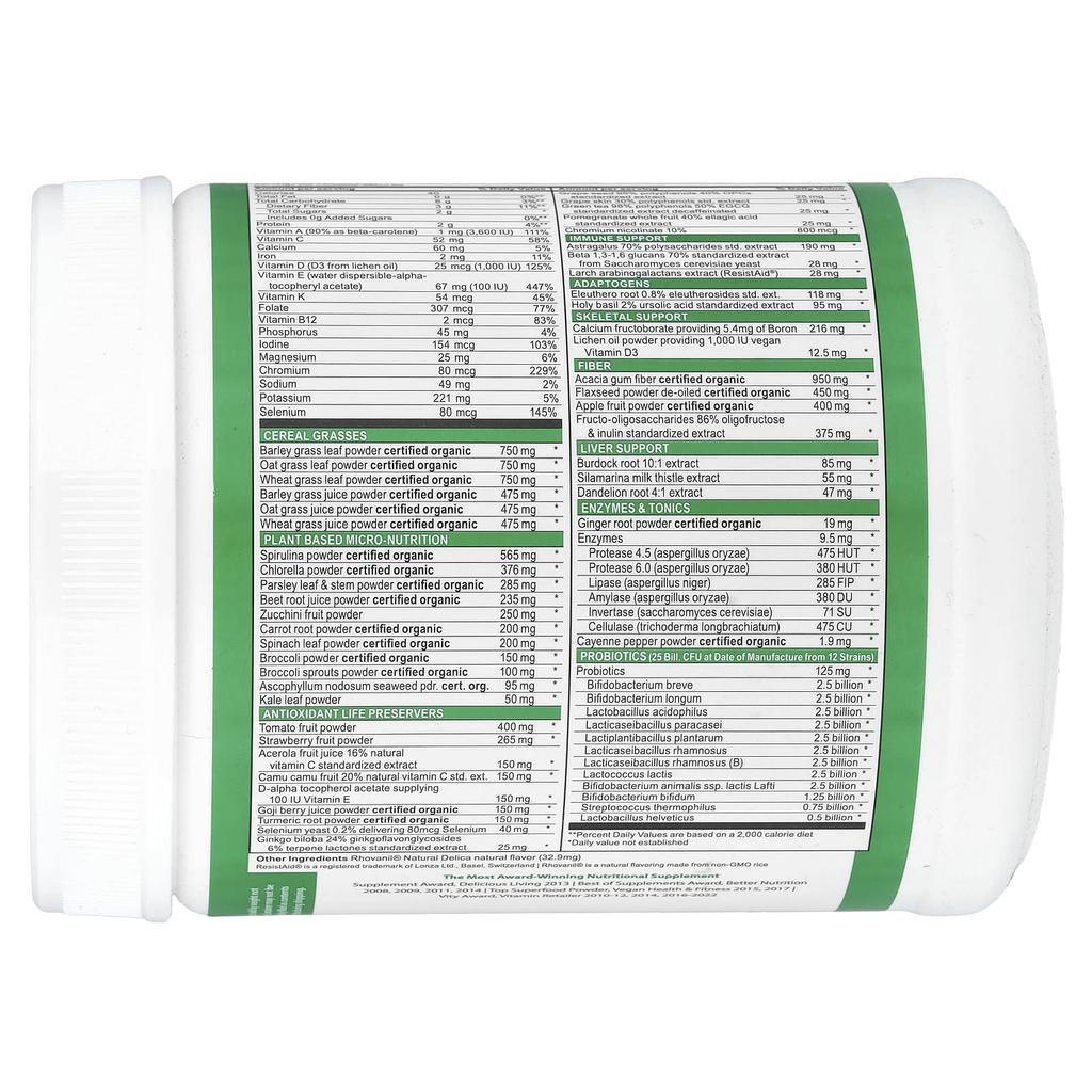 Green Vibrance® +25 Billion Probiotics, Version 21.0, 660G (23.28Oz)