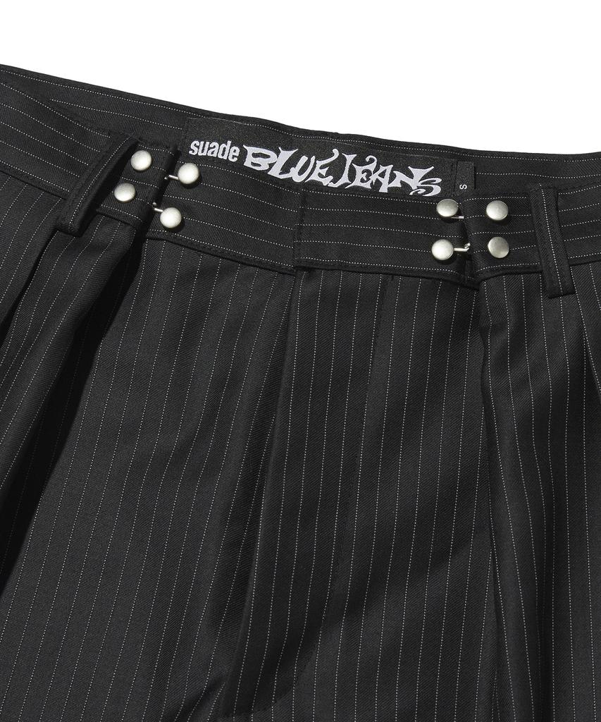 Seuweideu Two Tuck Stripe Slacks [Black]