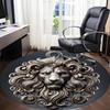 1pc Lion Head Ornament Chair Carpet for Office, Non Slip, Soft and Durable Office Rug