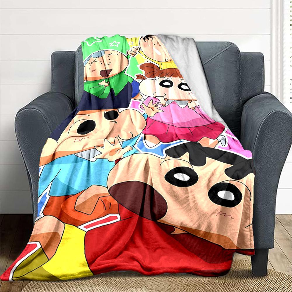 1pc Crayon Shin chan Blanket Lightweight Flannel Blanket Throw Blanket For Sofa, Bed, Travel, Camping, Livingroom, Office, Couch