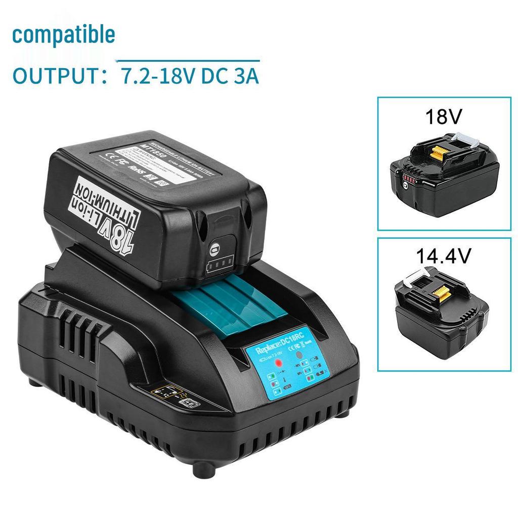 Compatible with Makita 7.2V-18V Lithium Battery Charger DC18RC MT18RC