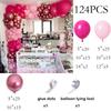 Rose Pink Balloons Garland Pastel Pink Red Balloon Arch Kit Baby Shower Kid Birthday Party Wedding Anniversary Decoration Globos