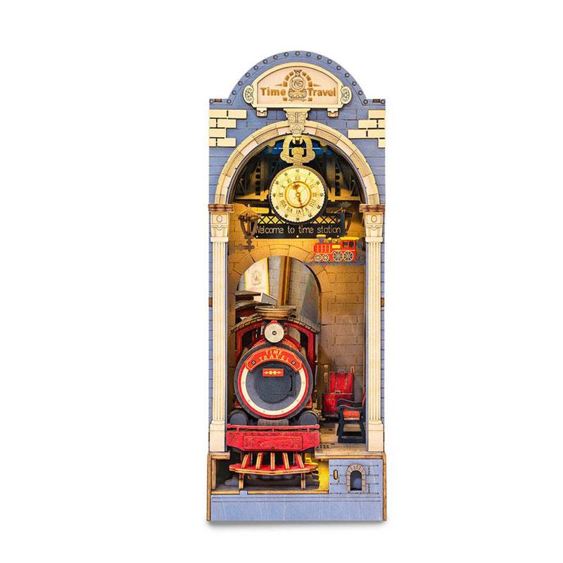 Robotime Rolife DIY Dollhouse Book Nook Time Travel 3D Wooden Puzzle Booknook for Bookshelf Insert Decor - TGB04
