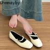 Vintage Square Toe Frauen Mary Jane Schuhe Mode Flach Frühling Herbst Weiche Sohle Kleid Flats Schuhe