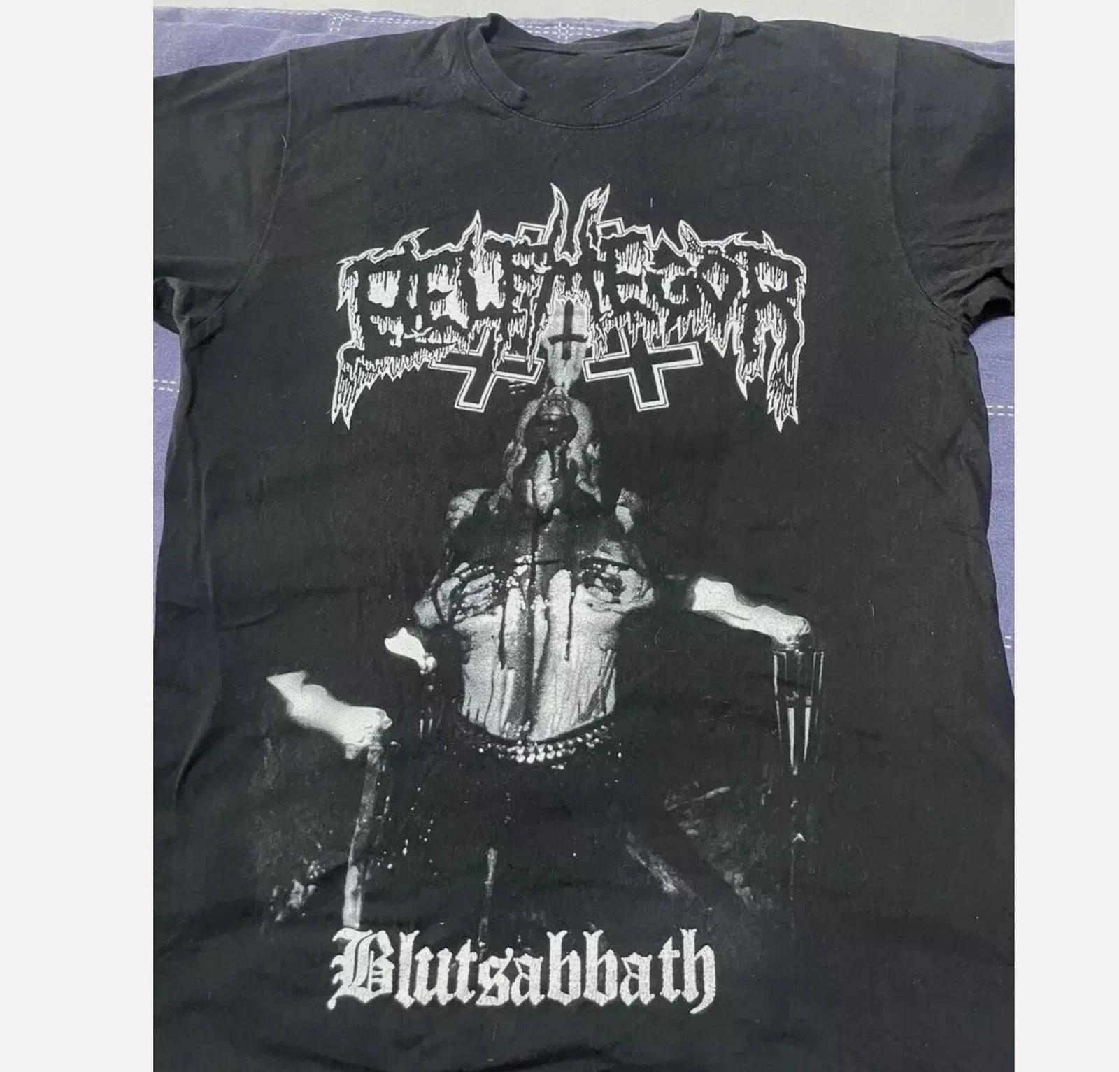 Винтажная футболка Belphegor для фанатов, тяжелый хлопок, черная, все размеры S