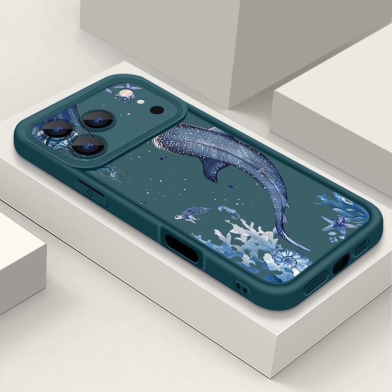 For iPhone 17 Pro Max Case Whale Coral Pattern Shockproof Silicone Soft Cover For Funda iPhone 16 Pro Max 11 12 13 14 15 16E Air