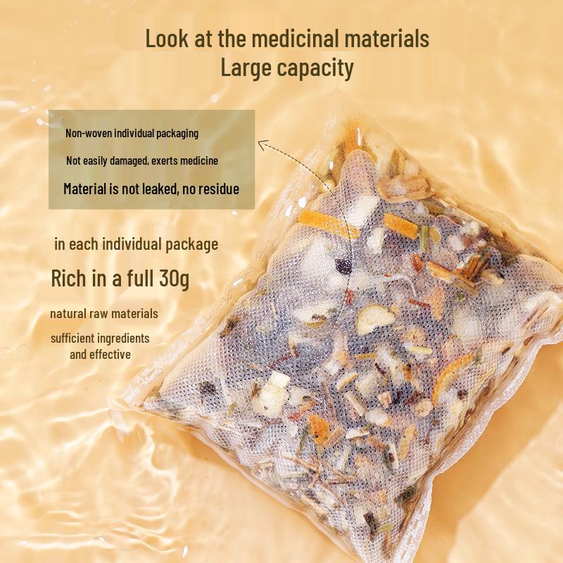 Twenty-Four Herbs Foot Soak Bag with Mugwort & Sichuan Pepper: Medicinal Bath To Dispel Cold