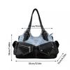 Casual PU Leather Shoulder Bag Large Capacity Crossed Color Cowboy Backpack Multifunctional Underarm Bag Street Style