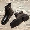 New Women'S Chunky Heel Ankle Boots - Side Zipper & Belt Buckle Slim Fit Fashion Boots, Versatile Fall/Winter Booties