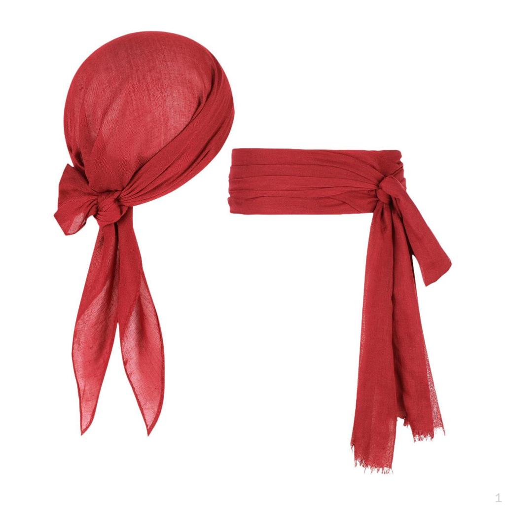 Halloween Pirate Costume Belt And Headwear for Men Women