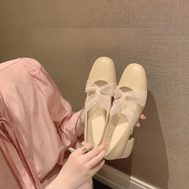Woman Pumps Mary Jane Shoes for Women Block Heel Square Toe with Medium Heels Footwear Chic and Elegant Stylish Y2k 2025 Trend