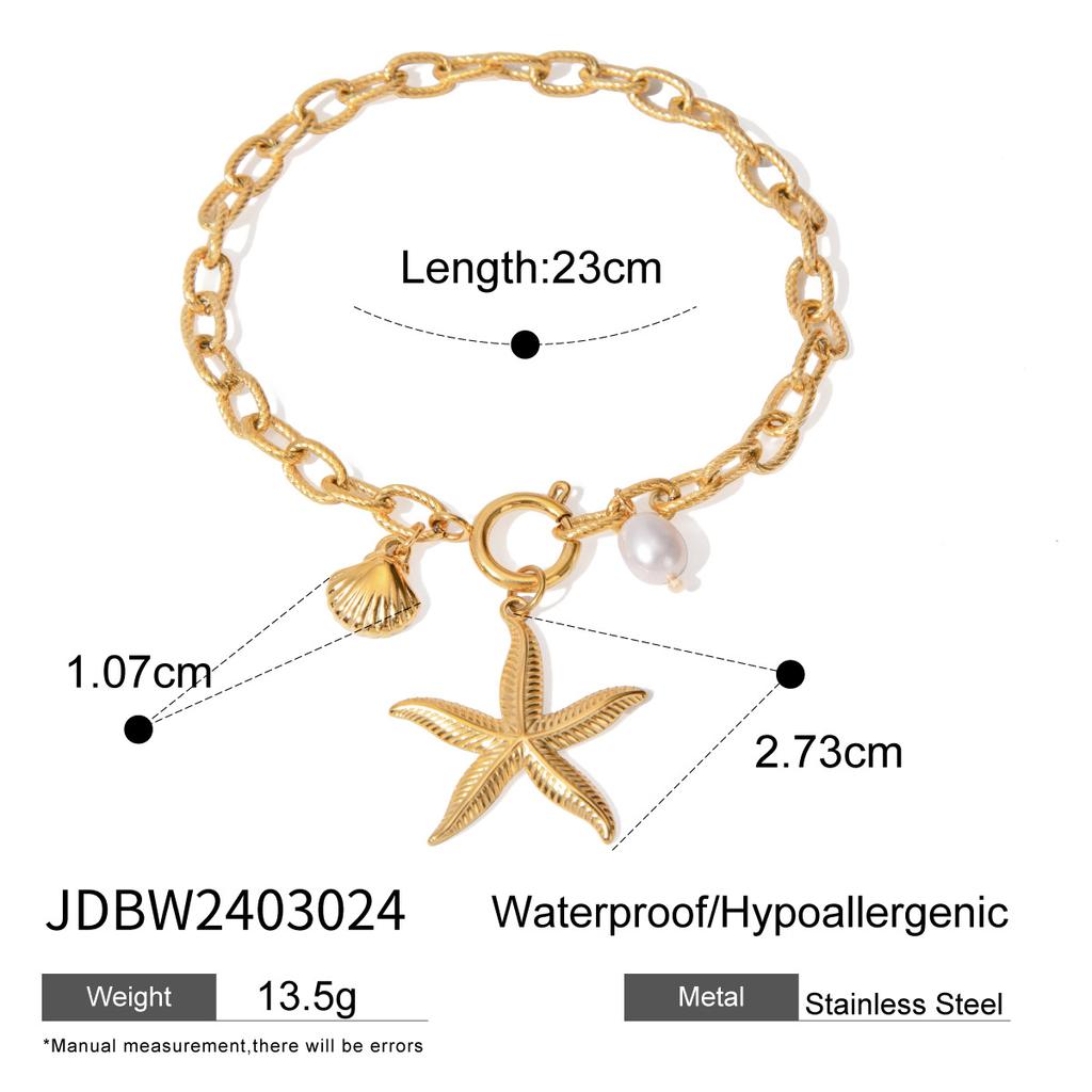 JYL TS Bracelet  Ocean Shell Starfish Symbolizes Adventure & Abundance