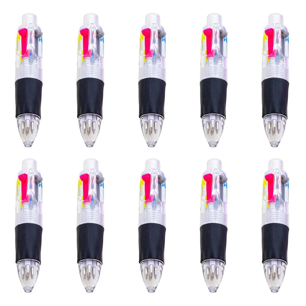 10 Pcs Multicolor Pen 4 In 1 Retractable Ballpoint Pen Small Ballpoint Pen School Office Supplies for Writing