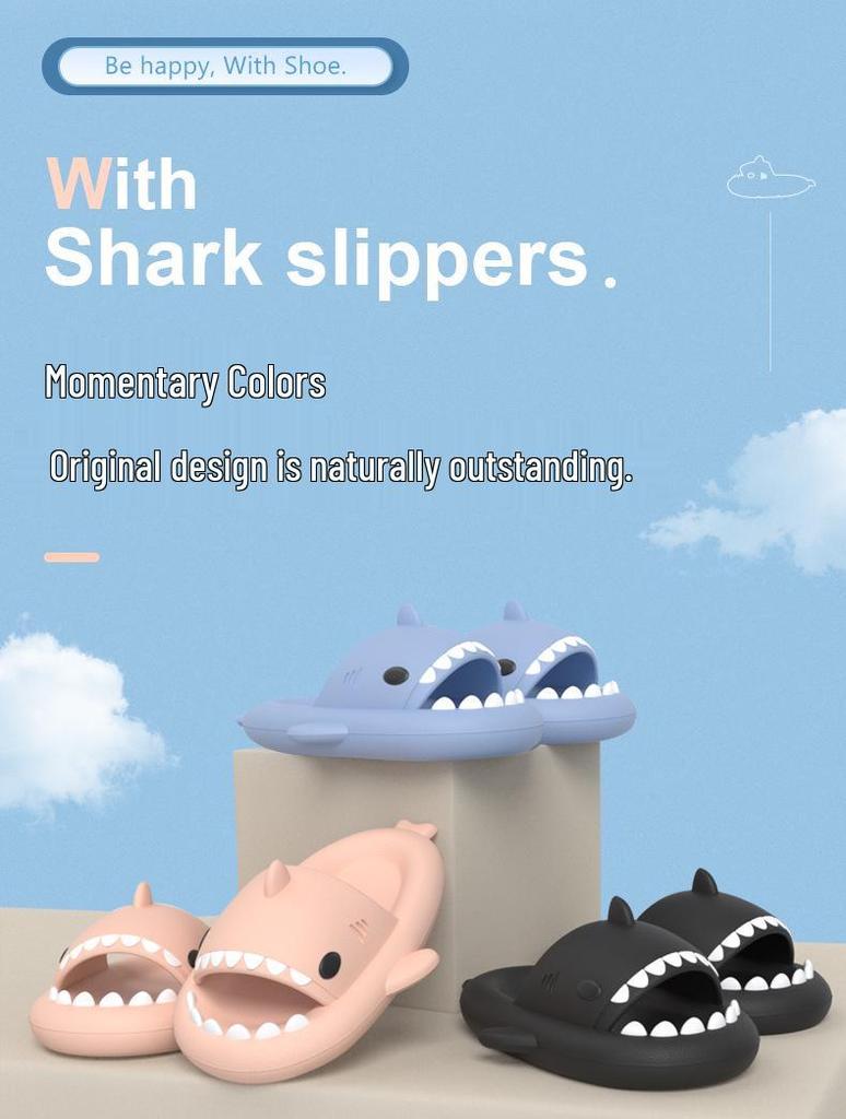 Shark II Cartoon Thick-Soled Non-Slip Summer Slippers for Kids & Babies