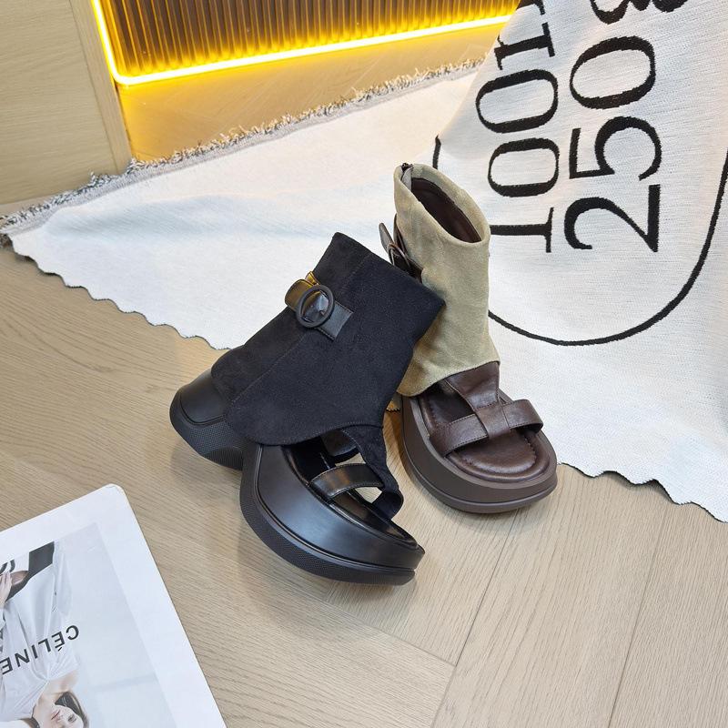 European Station Fairy Wind Cool Boots Female 2025 Summer New Temperament Explosion Casual Style Versatile Sandals Breathable Women's Shoes