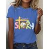 Women's T Shirt Graphic Letter Stylish Classic Casual Short Sleeve Round Neck Regular Tops  Summer