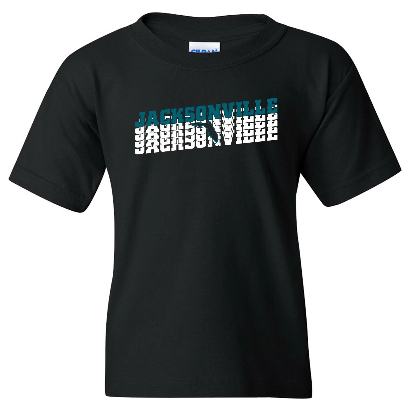 Jacksonville Bay Retro Repeat - Sport Football Youth T Shirt - Black L