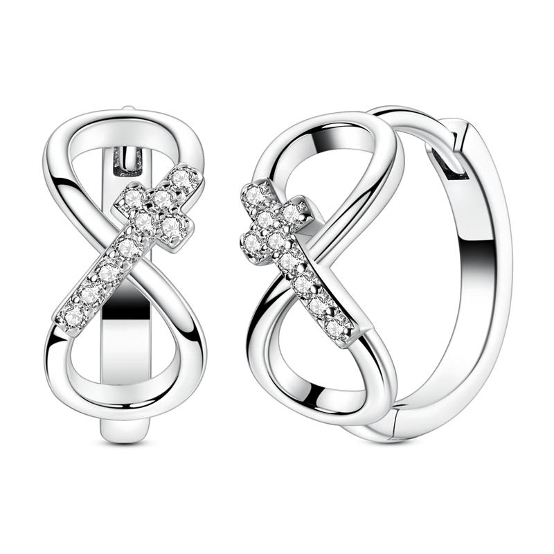 New 925 Silver Earrings Simple Bow Strawberry Butterfly Hoop Stud Earrings for Wedding Party Women Jewelry Girls