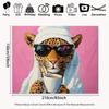 2D Leopard with Sunglasses & Coffee Backdrop for Bedroom Decor and Girly Party