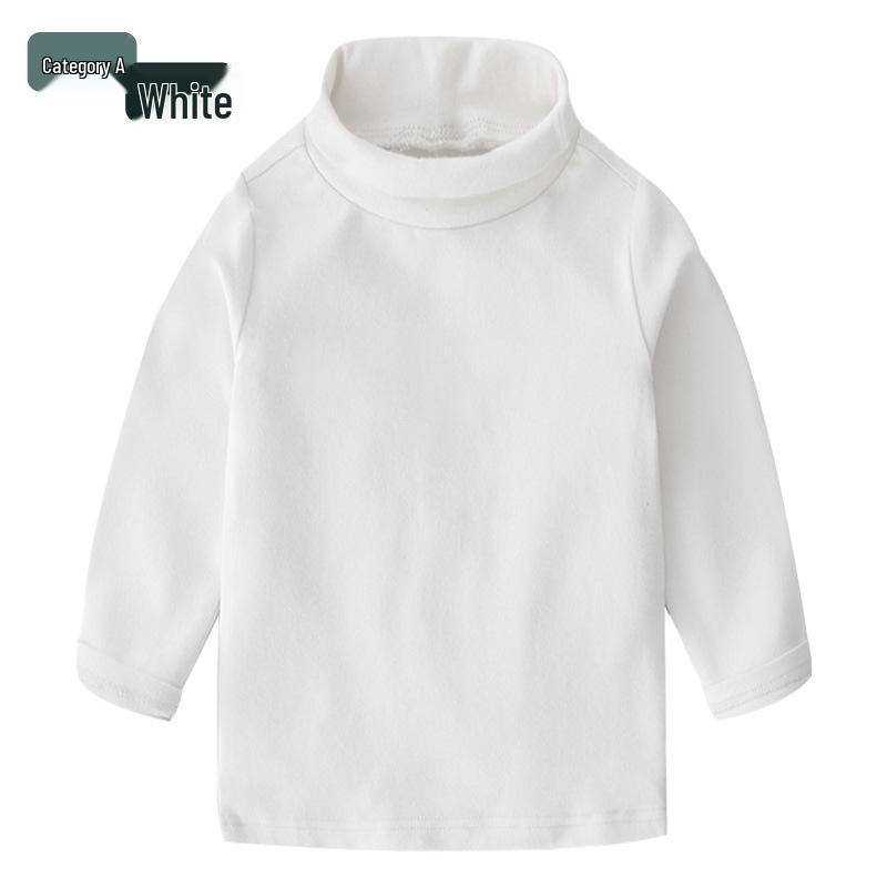 Camiseta Interior Básica de Algodón Puro de Manga Larga y Cuello Alto para Niñas Otoño/Invierno 2025