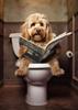 Canvas Print Wall Art for Pet Lovers,for Home Decor  Bedroom,Kitchen,Living Room,Bathroom, Hotel 1pc Playful Dachshund On Toilet