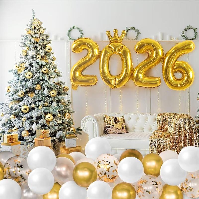 Christmas Latex Balloons Santa Claus Snowman New Year 2026 Balloon Confetti Baloon For Xmas Party Supplies Christmas Decor 2026