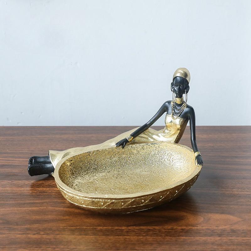 Hot Selling Retro African Figures Black Women's Ornaments Home Decor Fashionable and Classic Living Room Resin Crafts