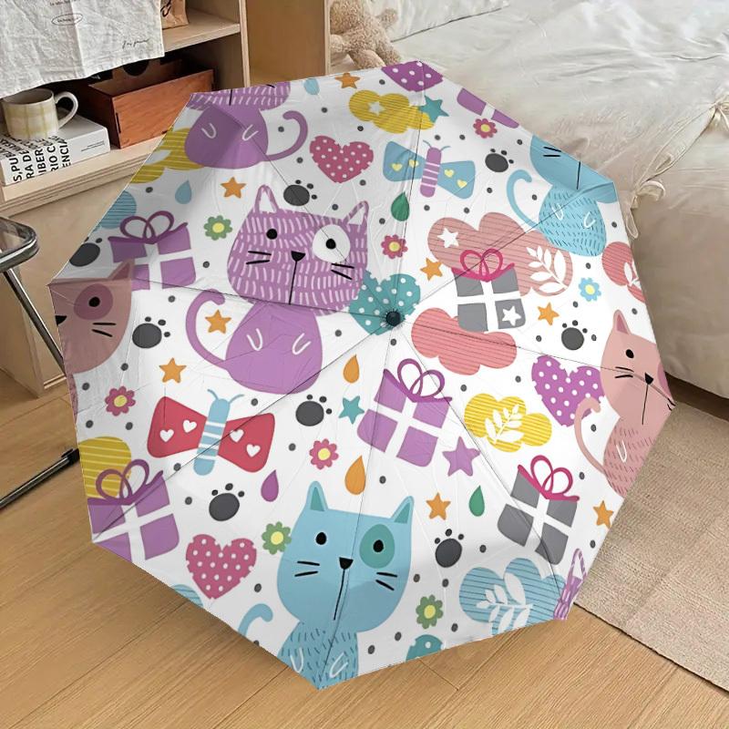 

1pc Cat, Gift Automatic Folding Umbrella, 8 Ribs Iron Frame, Suitable for Outdoor Travel and Daily Use yy251120238