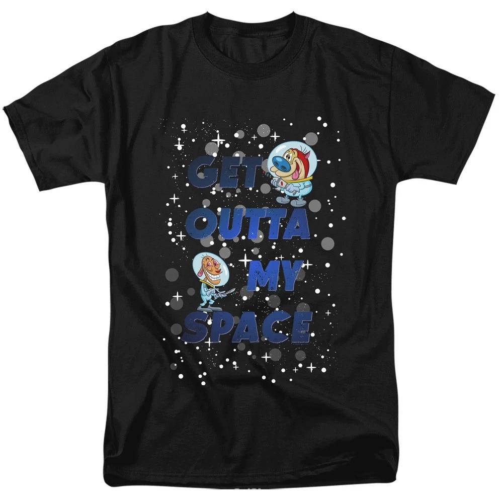 Ren And Stimpy - Get Outta My Space - Unisex Short Sleeve Children s T-shirt - Black 140
