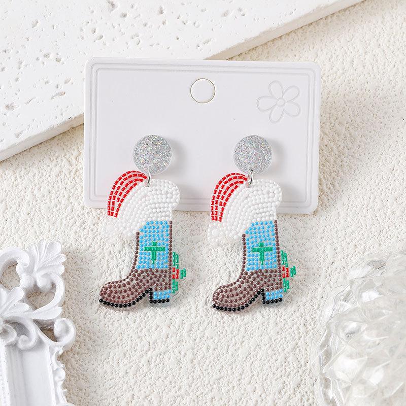 Christmas Earrings Cute Cute Earrings Christmas Tree Snowflake Women'S Fashion Jewelry Supply