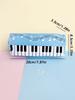 Creative Musical Note Piano Stationery Pouch Student Pencil Case Square Single Layer Oxford Cloth Pen Bag for Girls Boy