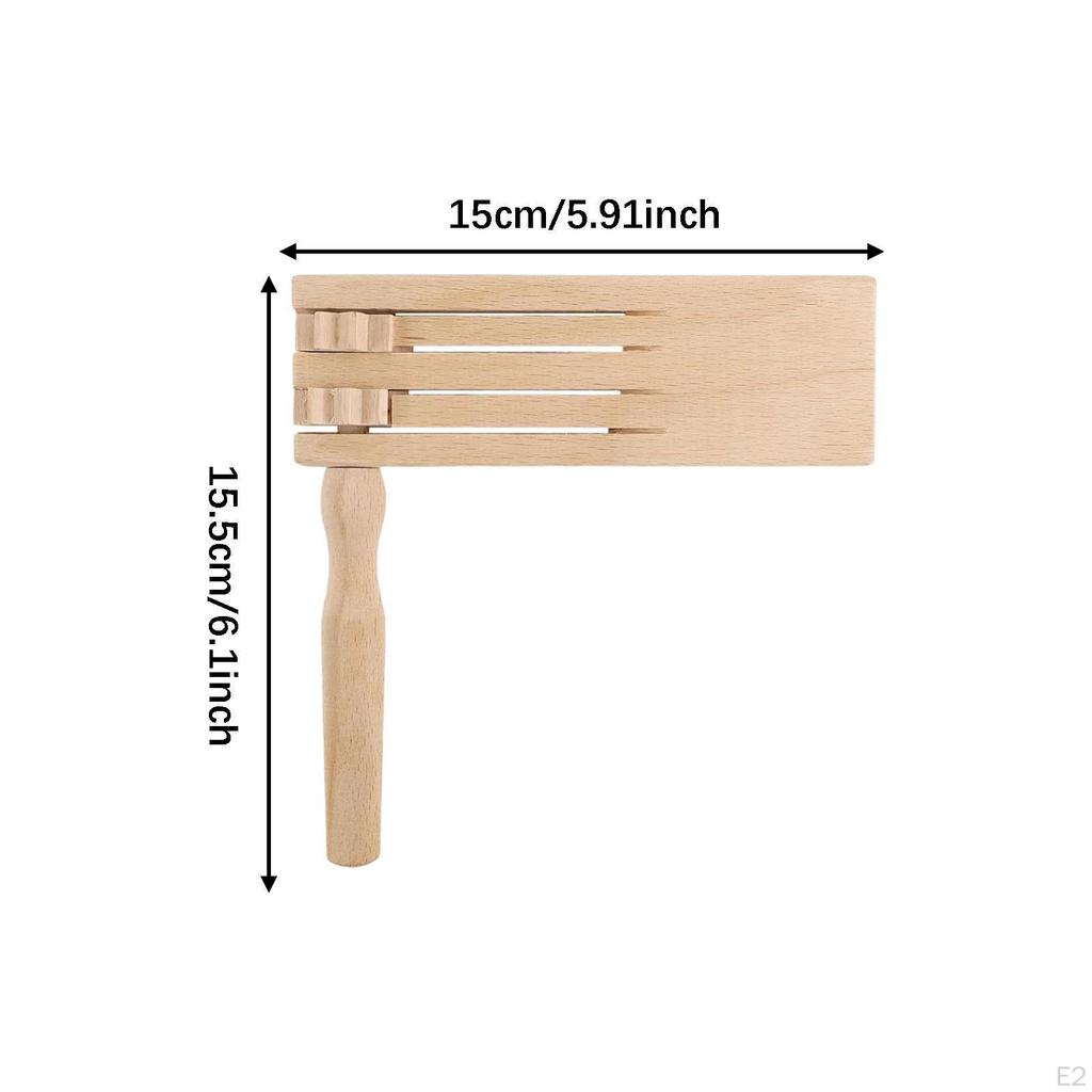 2x Double Row Ratchet Instruments Musical Castanet Noise Maker Lightweight Traditional Wooden