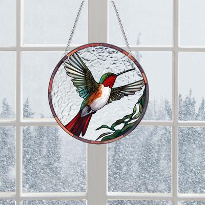 Belle Décoration Murale d'Oiseau en Verre pour la Maison et le Jardin