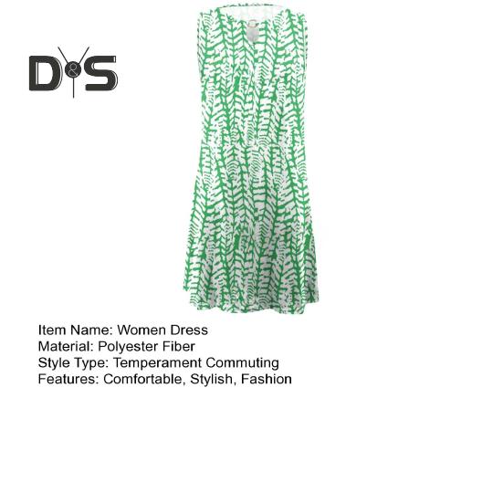Damen Sommer A-Linien Kleid Lässig Ärmellos Boho Schwingkleid Floral Strand Sommerkleid für Reise Urlaub