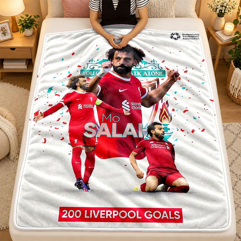 Flannel BlanketMohamed Salah Warm Soft Throw Blanket for Indoor Sofa Bed Living Room Use