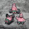 Patrick Star Fitness Morale Chapter Full Area Embroidery Velcro Chapter Fun Cute Gear DIY Paste Pack Sticker