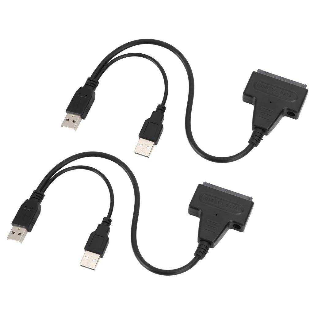 2Pcs Convert Cable USB 2.0 SATA 7 15Pin Adapter for 2.5 Inch SSd Hard Drive 480Mbps