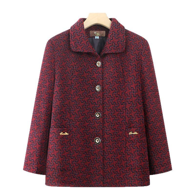 Grandma's Spring Loose Cardigan: Women's Elderly Lapel Top for Mom - New Seasonal Outerwear