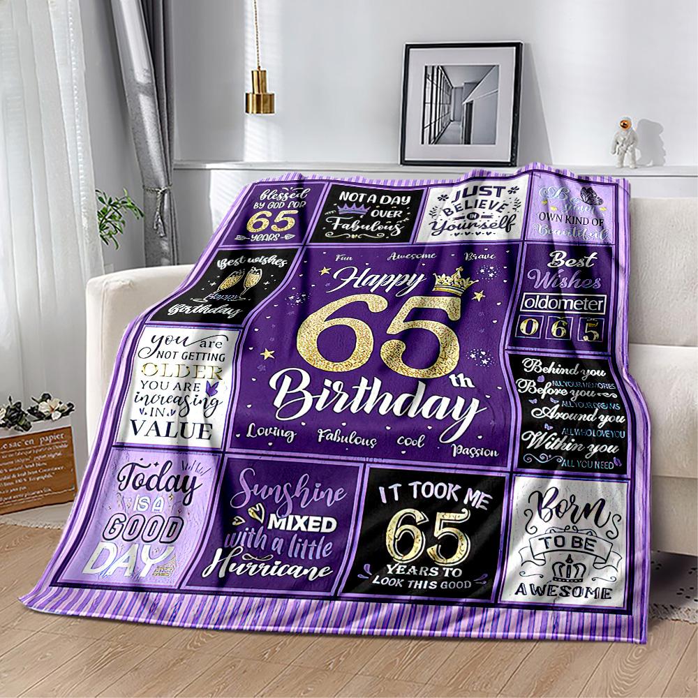 Happy 60th Birthday Sunflower flannel,Lightweight,Flannel Blanket,Comfortable Blanket, Sofa Blanket, Gift blankets,Holiday Gift Blanket Blankets
