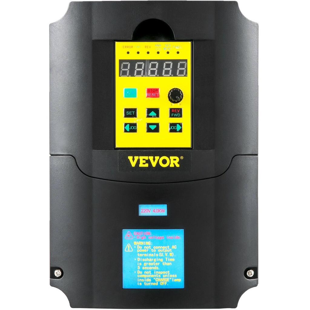Variable Frequency Drive, AC 220V Input 4KW Variable Frequency CNC Drive Inverter Converter, VFD 5.5HP 1 or 3 Phase Input, 3 Phase Output, CNC Motor