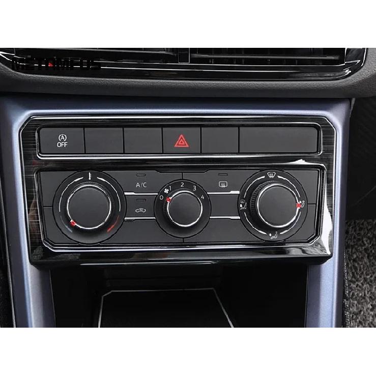 For VW Volkswagen T-cross Tcross - 2024 Air Condition Switch Button Panel Cover Trim Carbon Fiber Interior Accessories