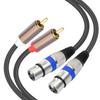 Double Female to Double Male Metal Texture Sound Cable Gold Plated Connectors Studio Grade Interconnects
