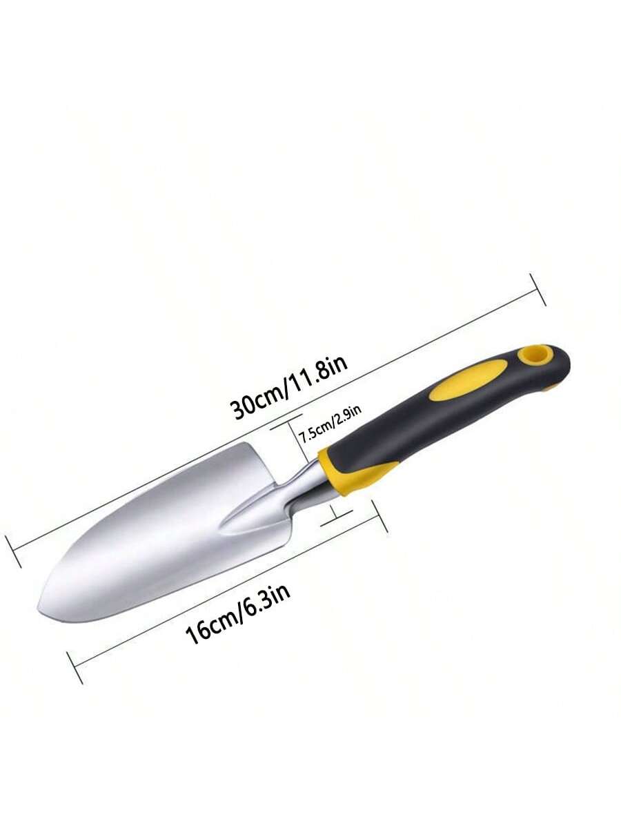 

1pc/ Stainless Steel Gardening Shovel With Rubber Anti Slip Handle for Planting Excavating Weeding and Gardening Tools 30*16cm