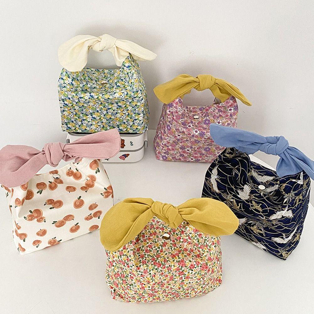 Kids Japanese Breakfast Box Cute Rabbit Ears Lunch Bags Food Storage Bag Lunch Box Mini Handbag