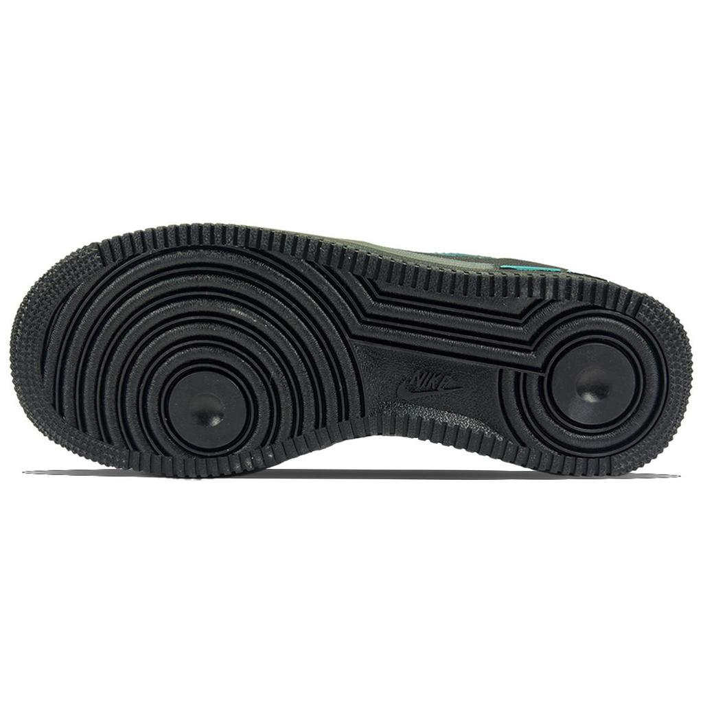 Nike Air Force 1 Resistentes al Deslizamiento Resistentes a la Abrasión de Caña Baja Zapatos de Skate Unisex Negro Azul CW2288-001(Equipo726-)