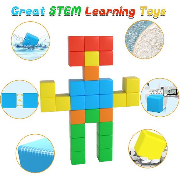 Magnetic Blocks,1.41 inch Large Building Blocks for Kids Ages 3-5 4-8 Sensory Magnetic Cubs for Kids 1-3 Preschool Educational Gifts Toys for