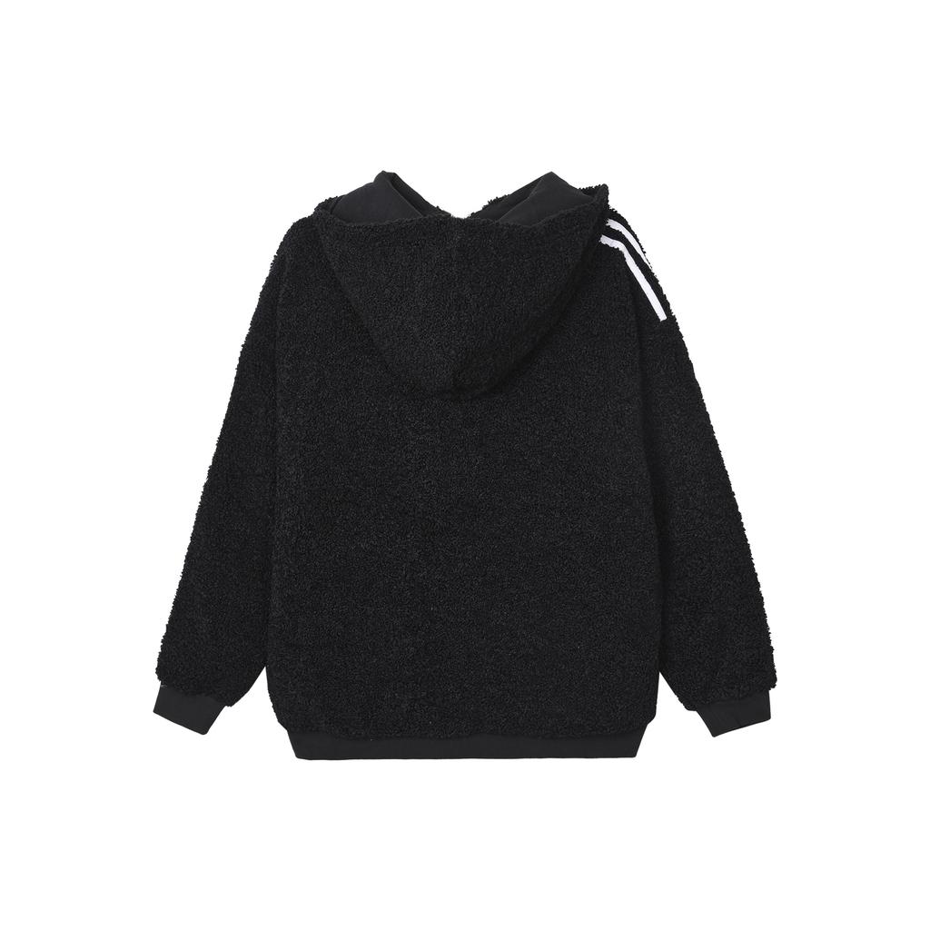 Adidas Originals Velvet Jackets Women's Black Hooded Moderate FU3825