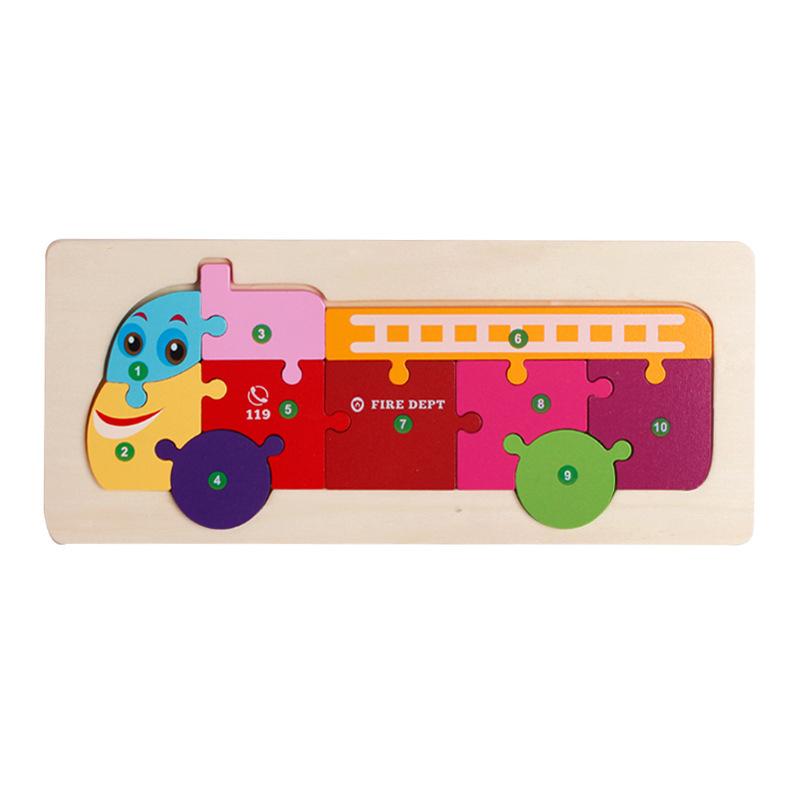 Cartoon Animal 3D Wooden Puzzle Baby Montessori Toys For Toddlers Early Learning Cognition Educational Jigsaw Toy