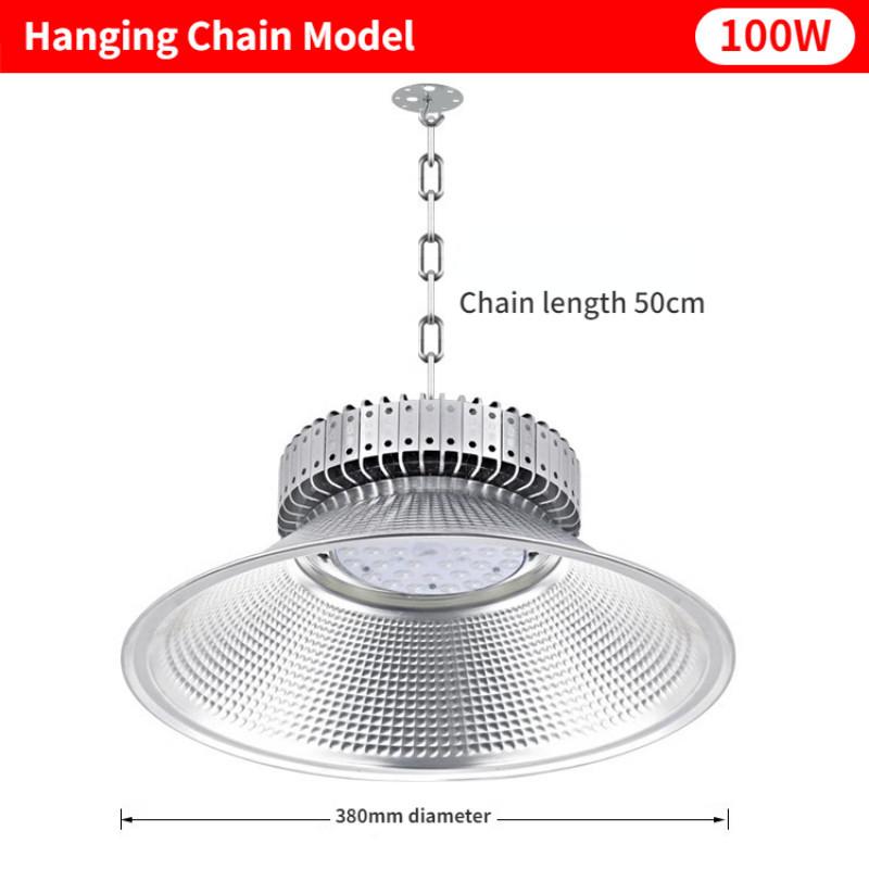 

100W/150W/200W/250W/300W Industrial Mining Light Led Finned Energy-saving High Brightness Warehouse Lighting Waterproof Pendant Lamp Factory Lamp 100W Hanging Chain Style