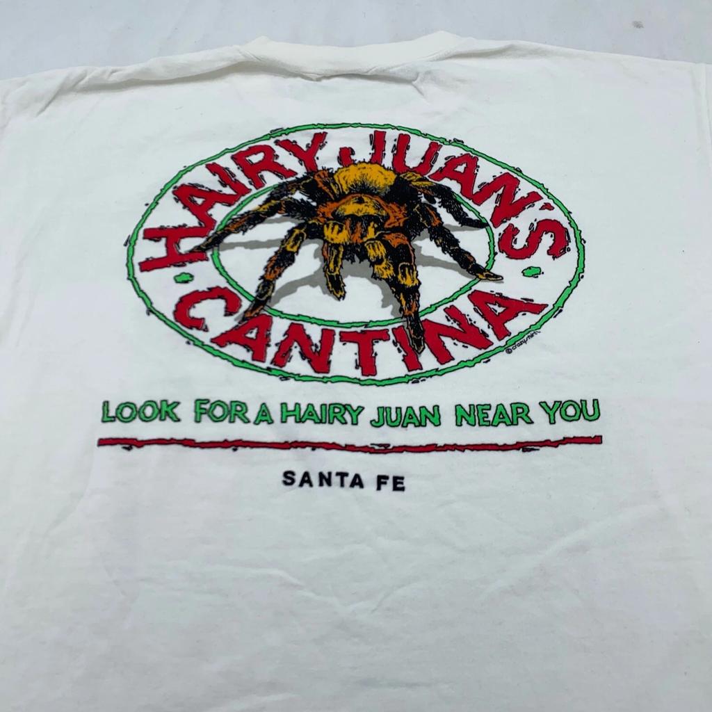 Vintage 90er HAIRY JUAN'S CANTINA SANTA FE T-Shirt GROSS Restaurant Spinne